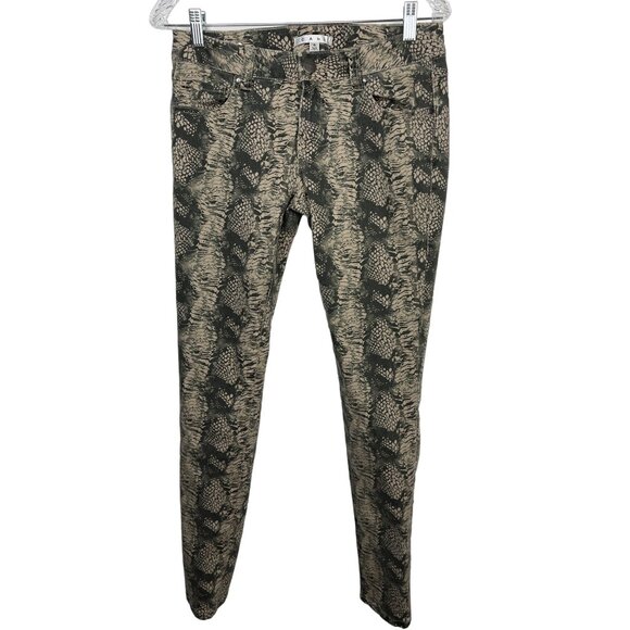 Cabi Women’s Skinny Jeans Snakeskin Animal Print Tan Brown Size 4 Small - Picture 1 of 12
